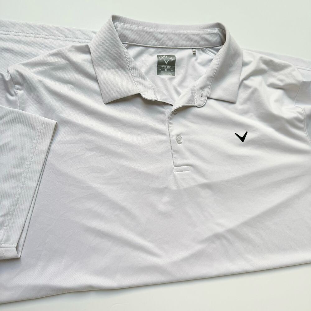Callaway Men's Swing Tech Solid White Opti Dri Polo 3X - Picture 5 of 10
